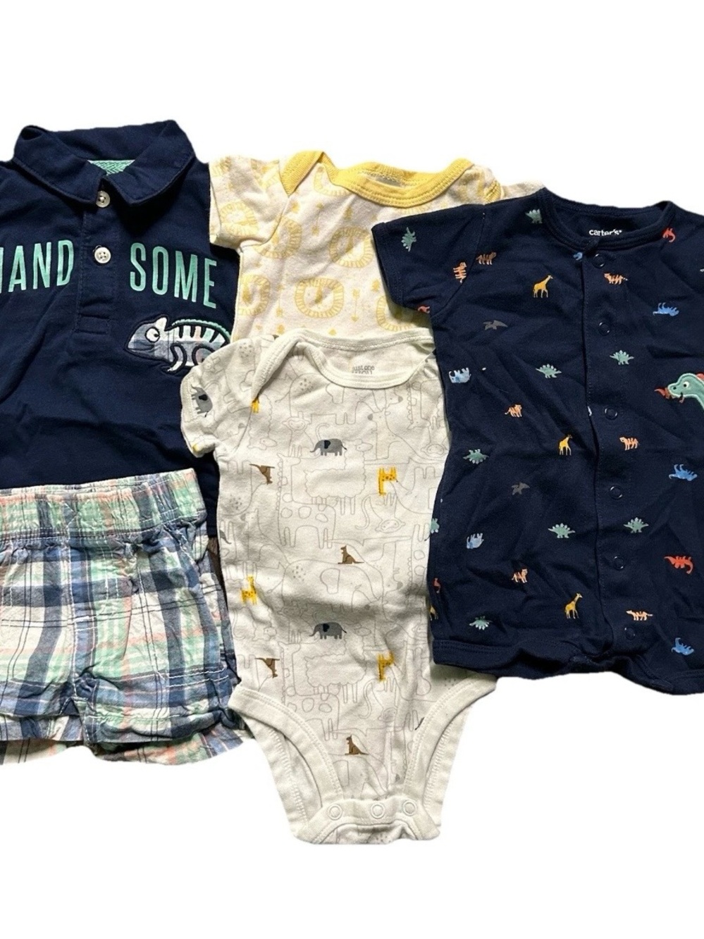 Baby Boy Summer Clothing Shorts Polo Romper Short Sleeve Size 0-3 Months